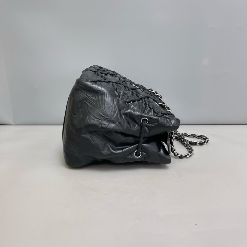 Chanel Tote Bag Pull Up Leather Black Chanel Tote Bag Pull Up Leather Black
