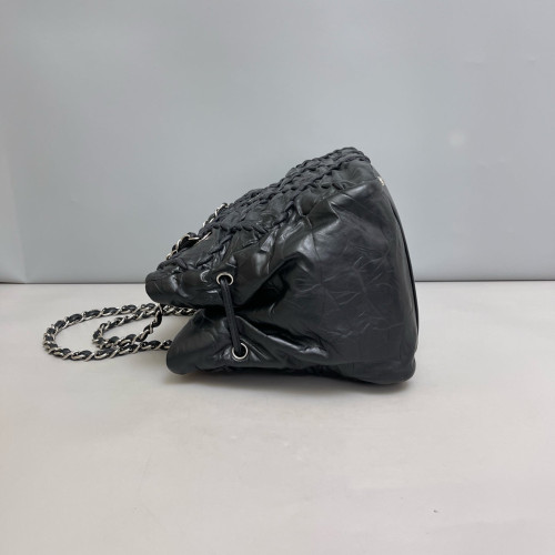 Chanel Tote Bag Pull Up Leather Black Chanel Tote Bag Pull Up Leather Black