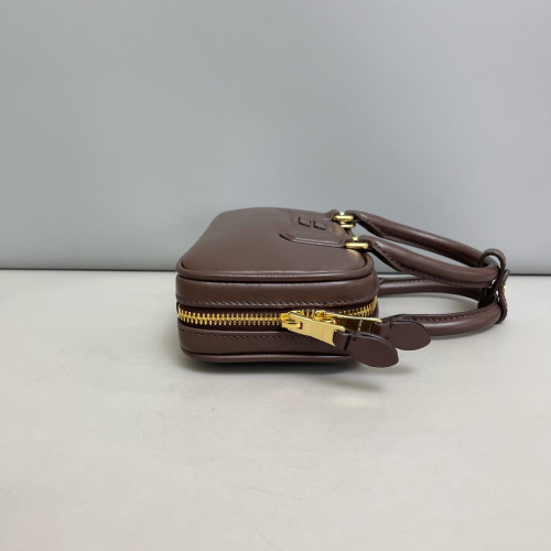 Miu Miu Regular Arcadie Handbag Calfskin Dark Chocolate Brown