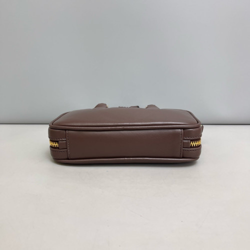 Miu Miu Regular Arcadie Handbag Calfskin Dark Chocolate Brown