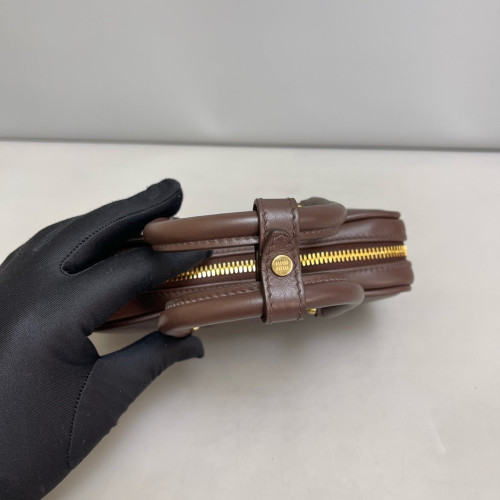 Miu Miu Regular Arcadie Handbag Calfskin Dark Chocolate Brown