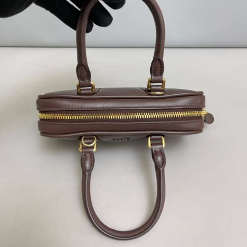 Miu Miu Regular Arcadie Handbag Calfskin Dark Chocolate Brown