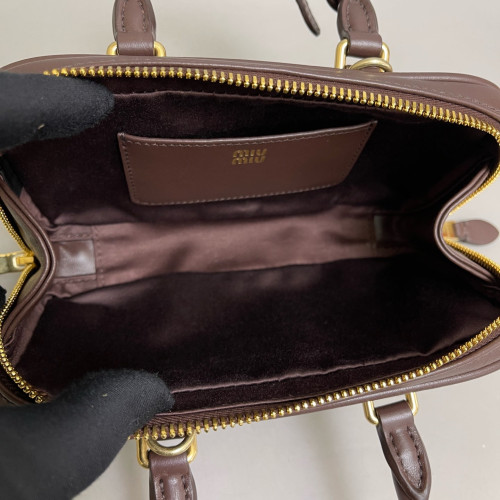 Miu Miu Regular Arcadie Handbag Calfskin Dark Chocolate Brown