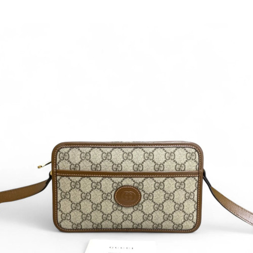 Gucci Camera Case GG Supreme Monogram Tan