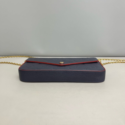 Louis Vuitton Pochette Felicie Chain Wallet Monogram Empreinte Blue