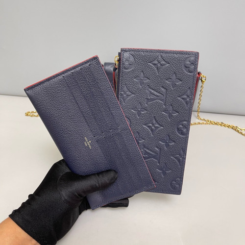 Louis Vuitton Pochette Felicie Chain Wallet Monogram Empreinte Blue