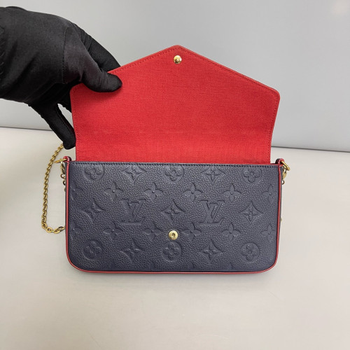 Louis Vuitton Pochette Felicie Chain Wallet Monogram Empreinte Blue