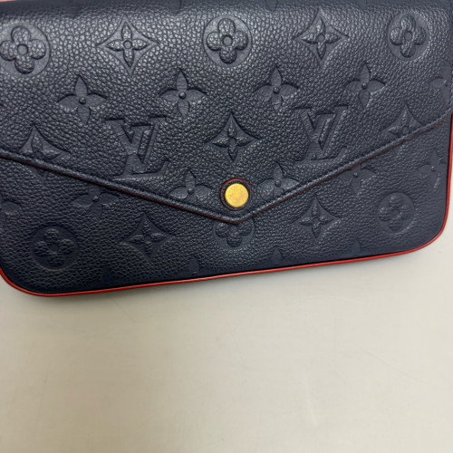 Louis Vuitton Pochette Felicie Chain Wallet Monogram Empreinte Blue