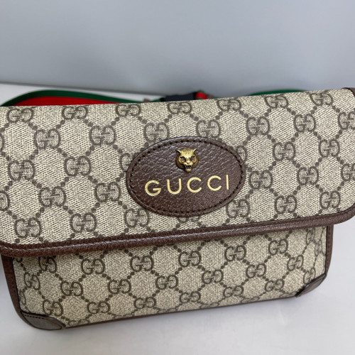 Gucci Neo Vintage Belt Bag GG Supreme Monogram Beige Brown Green