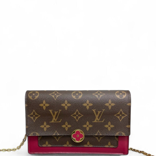 Louis Vuitton Flore Chain Wallet Monogram Fuchsia