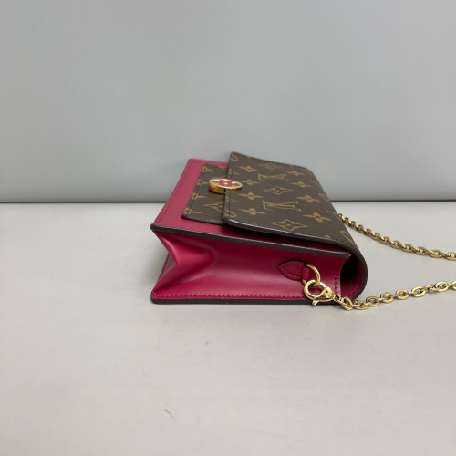 Louis Vuitton Flore Chain Wallet Monogram Fuchsia