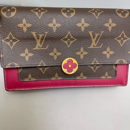 Louis Vuitton Flore Chain Wallet Monogram Fuchsia