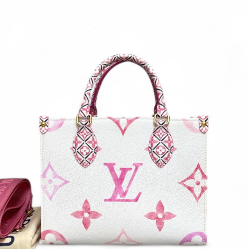 Louis Vuitton Onthego PM Monogram White Pink
