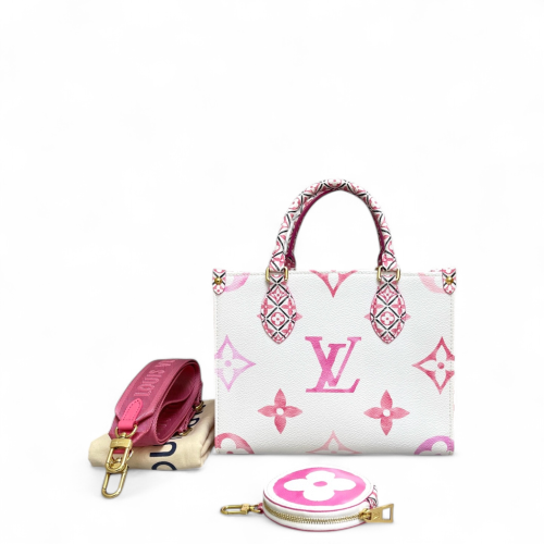 Louis Vuitton Onthego PM Monogram White Pink