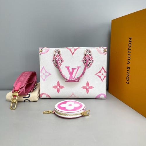 Louis Vuitton Onthego PM Monogram White Pink