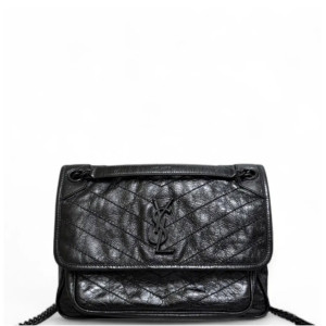 Yves Saint Laurent Medium Niki Chain Pull Up Leather Black