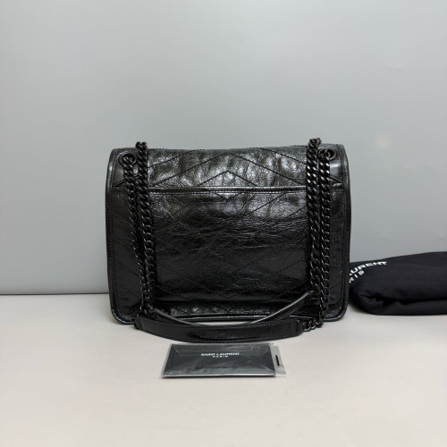 Yves Saint Laurent Medium Niki Chain Pull Up Leather Black