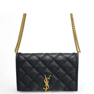 Yves Saint Laurent Becky Chain Calfskin Black