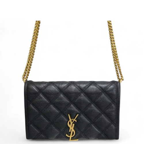 Yves Saint Laurent Becky Chain Calfskin Black