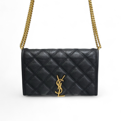 Yves Saint Laurent Becky Chain Calfskin Black