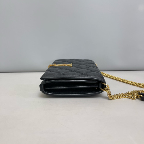 Yves Saint Laurent Becky Chain Calfskin Black