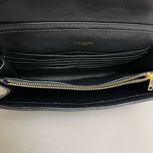 Yves Saint Laurent Becky Chain Calfskin Black