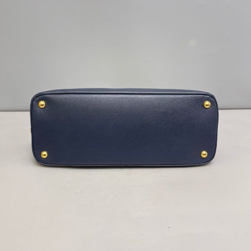Prada Large Lux Promenade Tote Saffiano Calfskin Yellow Dark Blue