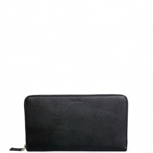 Prada Continental Wallet Saffiano Calfskin Black