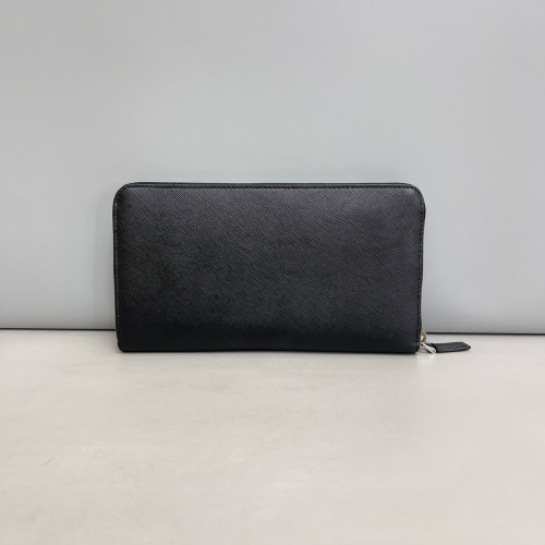 Prada Continental Wallet Saffiano Calfskin Black