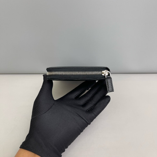 Prada Continental Wallet Saffiano Calfskin Black