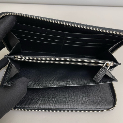 Prada Continental Wallet Saffiano Calfskin Black
