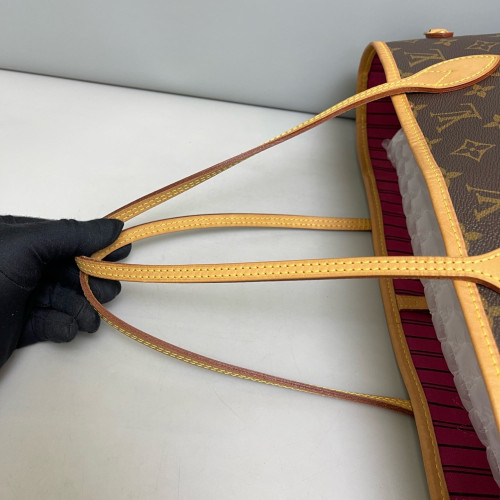 Louis Vuitton Neverfull MM Monogram Brown Fuchsia