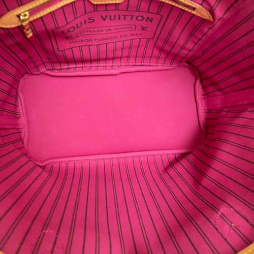 Louis Vuitton Neverfull MM Monogram Brown Fuchsia