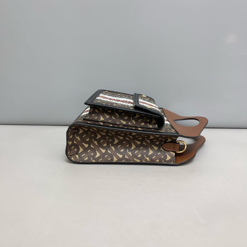 Burberry Mini Two Tone Pocket Bag Monogram Smooth Calfskin Brown Black White