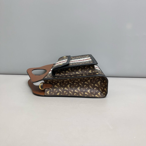 Burberry Mini Two Tone Pocket Bag Monogram Smooth Calfskin Brown Black White