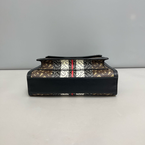 Burberry Mini Two Tone Pocket Bag Monogram Smooth Calfskin Brown Black White