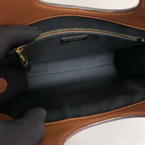 Burberry Mini Two Tone Pocket Bag Monogram Smooth Calfskin Brown Black White