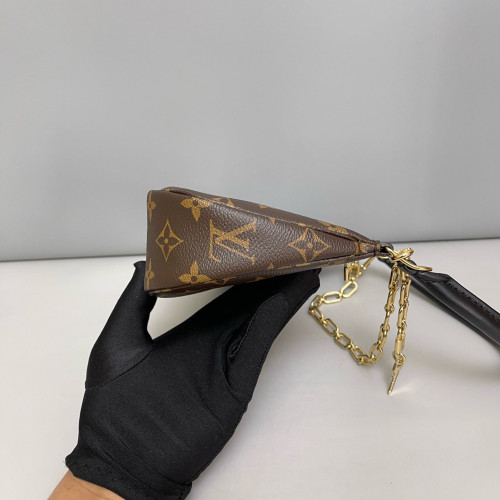 Louis Vuitton Shoulder Bag Monogram Brown Black