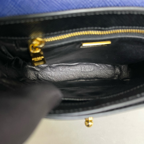Prada Camera Case Saffiano Calfskin Blue Black