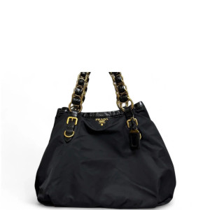Prada Tote Bag Nylon Vela Black