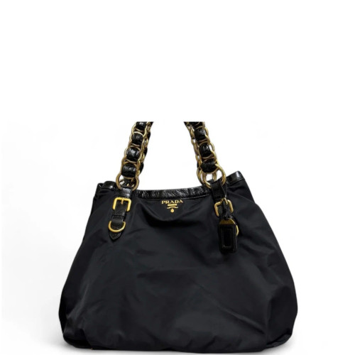 Prada Tote Bag Nylon Vela Black