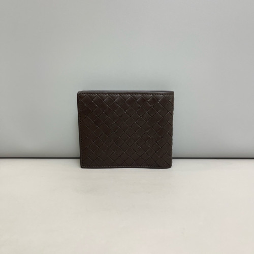 Bottega Veneta Compact Wallet Calfskin Intrecciato Dark Brown