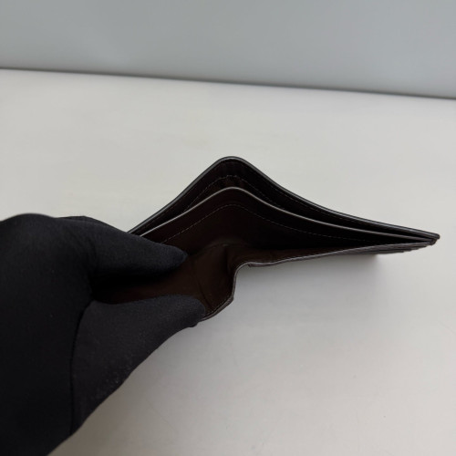 Bottega Veneta Compact Wallet Calfskin Intrecciato Dark Brown