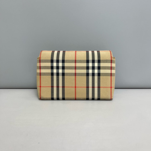 Burberry Flap Bag House Check Beige Black Red
