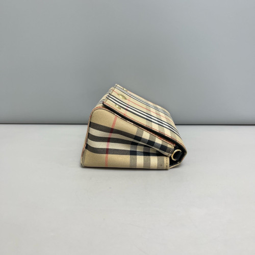 Burberry Flap Bag House Check Beige Black Red