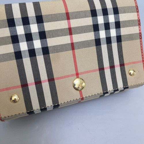 Burberry Flap Bag House Check Beige Black Red