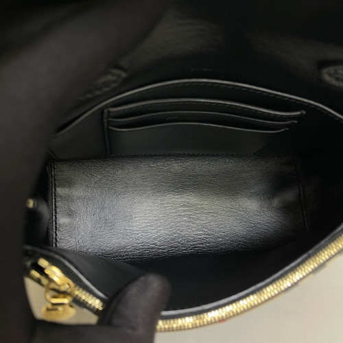 Burberry Flap Bag House Check Beige Black Red