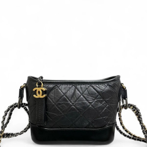 Chanel Quilted Small Gabrielle Hobo Calfskin Black Chanel Quilted Small Gabrielle Hobo Calfskin Black