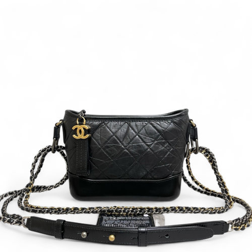 Chanel Quilted Small Gabrielle Hobo Calfskin Black Chanel Quilted Small Gabrielle Hobo Calfskin Black