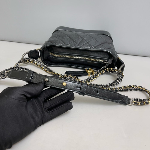 Chanel Quilted Small Gabrielle Hobo Calfskin Black Chanel Quilted Small Gabrielle Hobo Calfskin Black